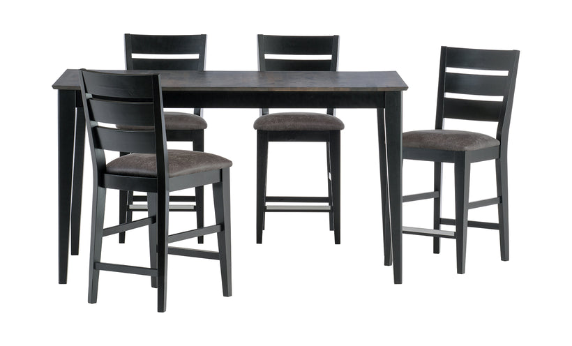 Gourmet Shadow Counter Table + 4 Upholstered Stools